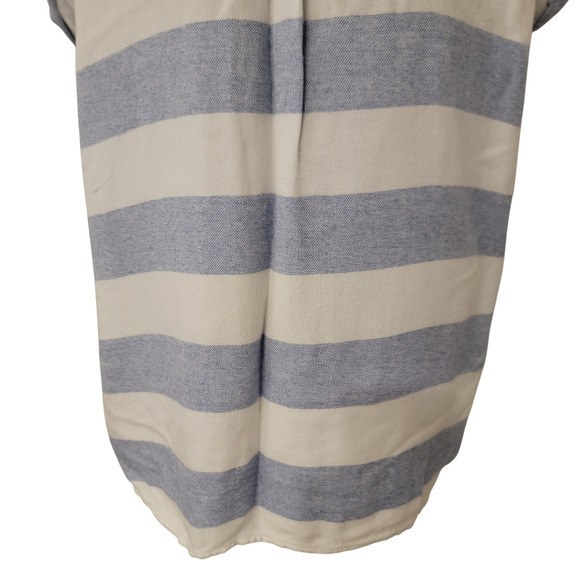 Rails Striped Button Collar Cap Sleeve Beachy Coastal Nautical Fisherman Blue - Picture 13 of 14